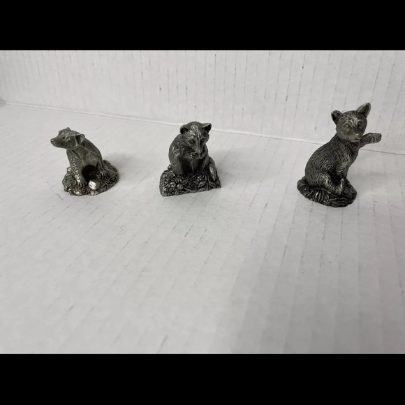 Lot of 12 Jane Lunger Pewter 1981 Franklin Mint Animal Pieces Fox Rabbit Figures - Picture 3 of 9